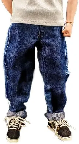 Meetoget 1/6 Scale Male Figure Doll Denim Jeans Pants Clothes for 12 inch Action Figure PM104US,Blue