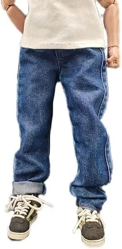 Meetoget 1/6 Scale Male Figure Doll Denim Jeans Pants Clothes for 12 inch Action Figure PM104US,Blue