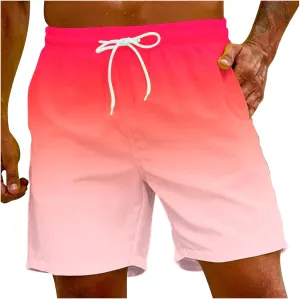 Men Draws Pants Color Casual Lace-up Fashion Beach Summer Shorts Men's Solid Men's Board Shorts Shorts Men Mens Swim