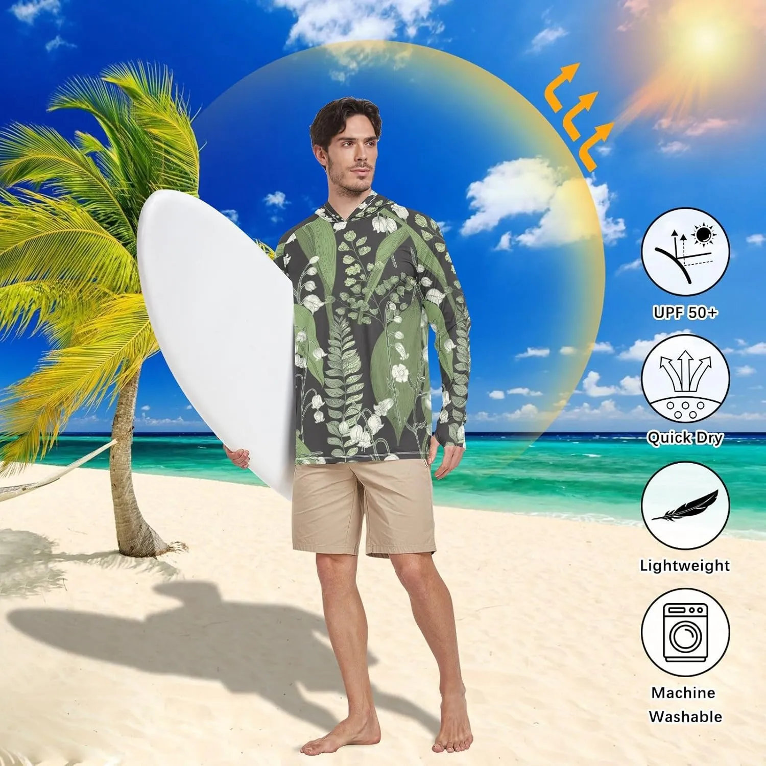 Men Sunscreen Hoodie Cool Sun Protection Sunscreen Hoodie (S-XXL)