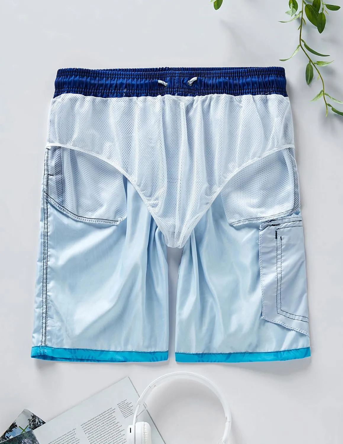 Men's 9" Quick Dry Swim Trunks with Mesh Lining and Cargo Pockets, Beach Shorts Bathing Suits