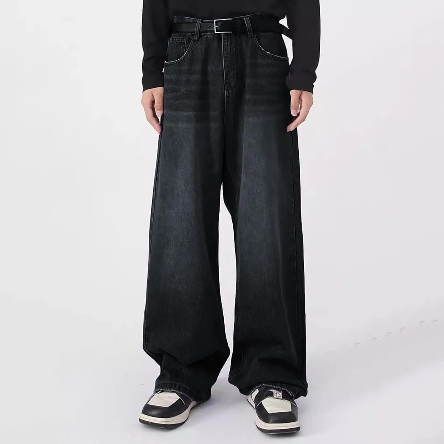 Men's Baggy Jeans Y2k Boyfriend Ripped Jeans Wide Leg Hip Hop Denim Pants Grunge Summer Baggy Cargo Pants