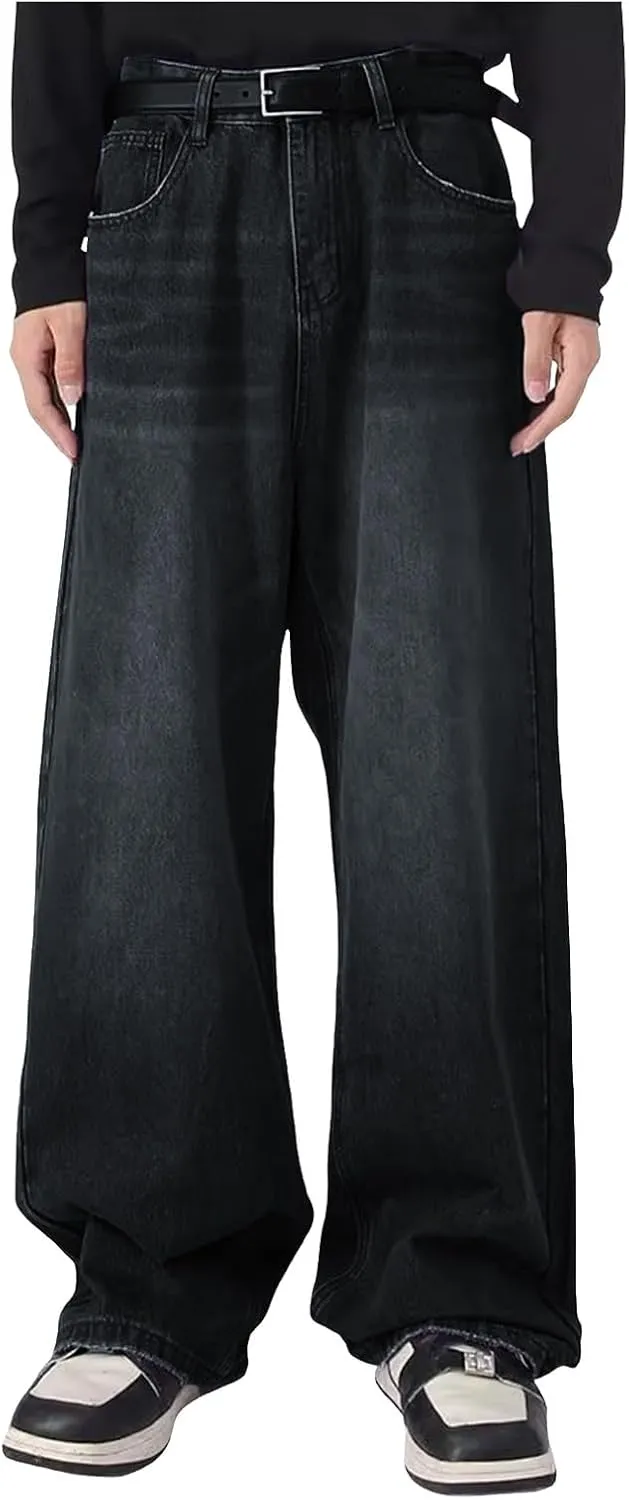 Men's Baggy Jeans Y2k Boyfriend Ripped Jeans Wide Leg Hip Hop Denim Pants Grunge Summer Baggy Cargo Pants