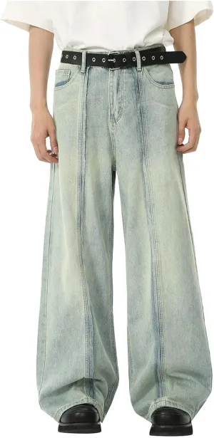 Men's Baggy Jeans Y2k Boyfriend Ripped Jeans Wide Leg Hip Hop Denim Pants Grunge Summer Baggy Cargo Pants