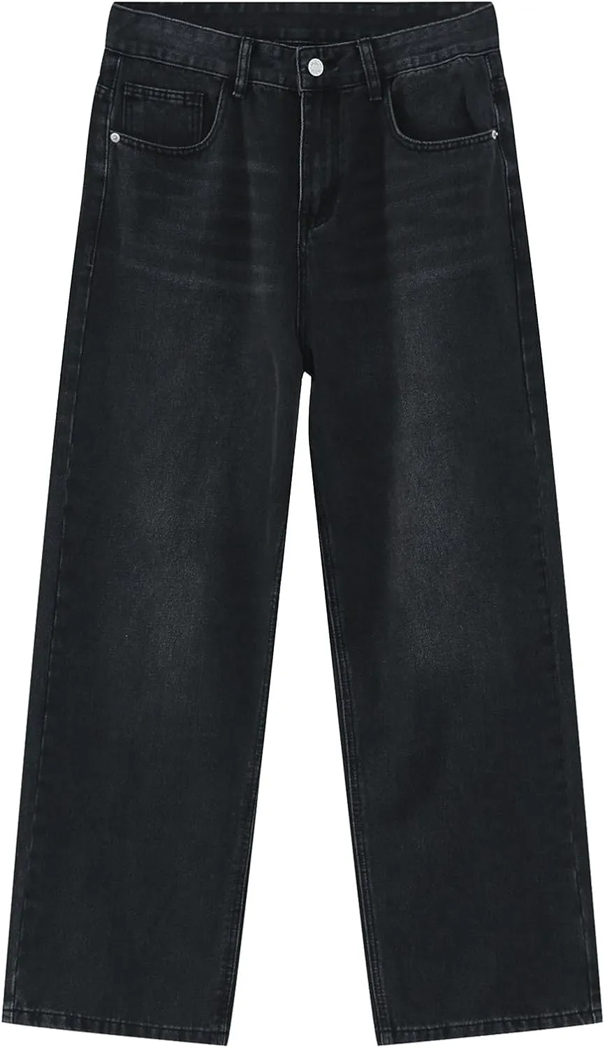 Men's Baggy Jeans Y2k Boyfriend Ripped Jeans Wide Leg Hip Hop Denim Pants Grunge Summer Baggy Cargo Pants