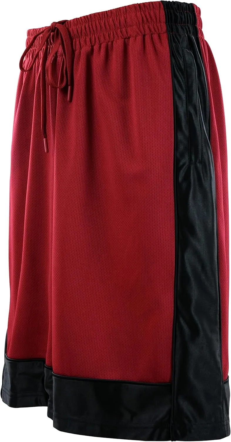 Mens Basketball Training Shorts with 3 Zippered Pockets
