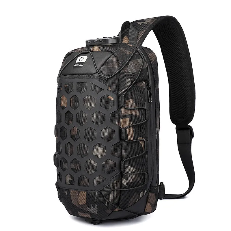 Men's Black Fashion Waterproof Oxford Cloth Men's Chest Bags