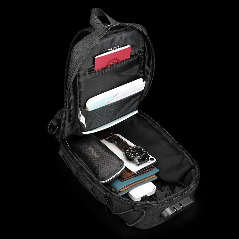 Men's Black Fashion Waterproof Oxford Cloth Men's Chest Bags