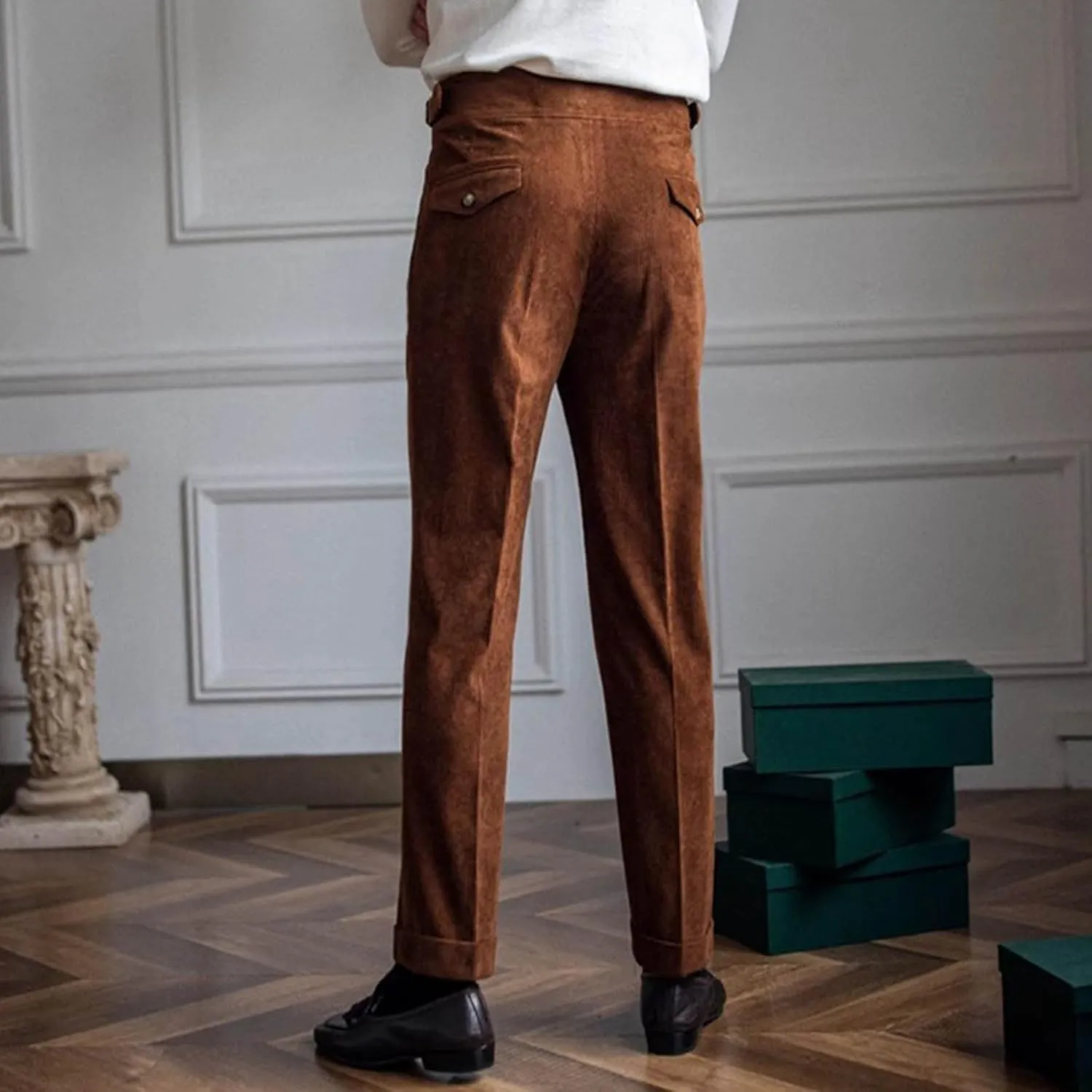 Mens Dress Pants Workday Classic Fit Suit Pants Casual Pleated Front Dress Pants Straight Fit Pants