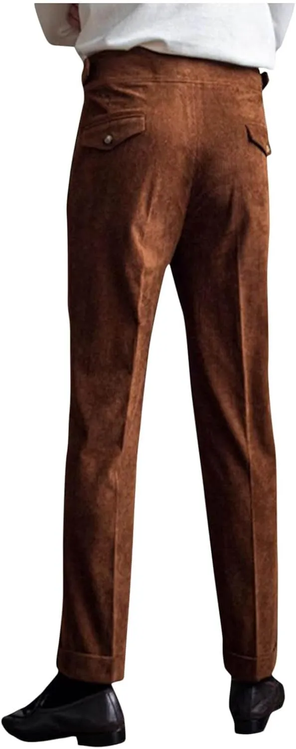 Mens Dress Pants Workday Classic Fit Suit Pants Casual Pleated Front Dress Pants Straight Fit Pants