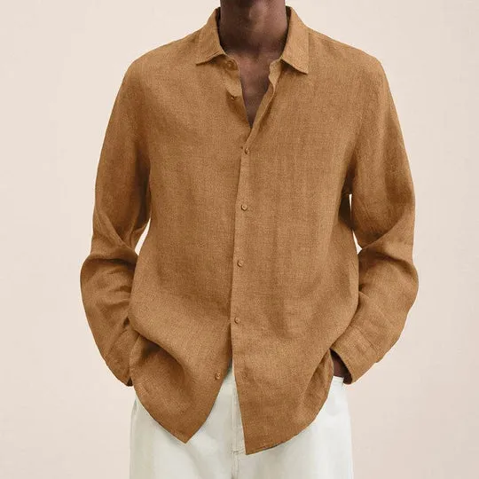 Men's Elegant Linen Shirt with Versatile Design for All Occasions