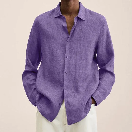 Men's Elegant Linen Shirt with Versatile Design for All Occasions