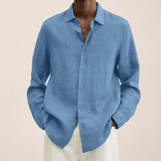 Men's Elegant Linen Shirt with Versatile Design for All Occasions