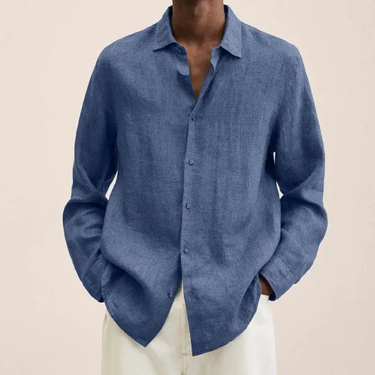 Men's Elegant Linen Shirt with Versatile Design for All Occasions