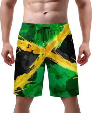 Mens Flag Swim Trunks Quick Dry Swim Beach Shorts with Mesh Lining XS-3XL