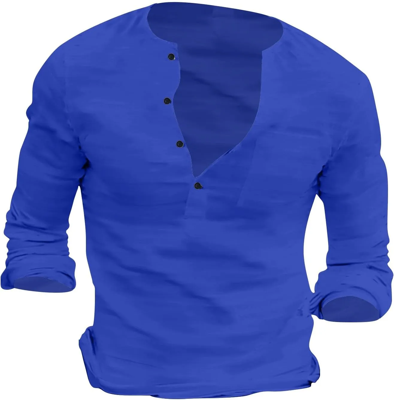 Men's Henley Shirts Button Up Long Sleeve Casual Regular Fit Tshirts Hiking Summer Lightweight Sport Sleeping Tees