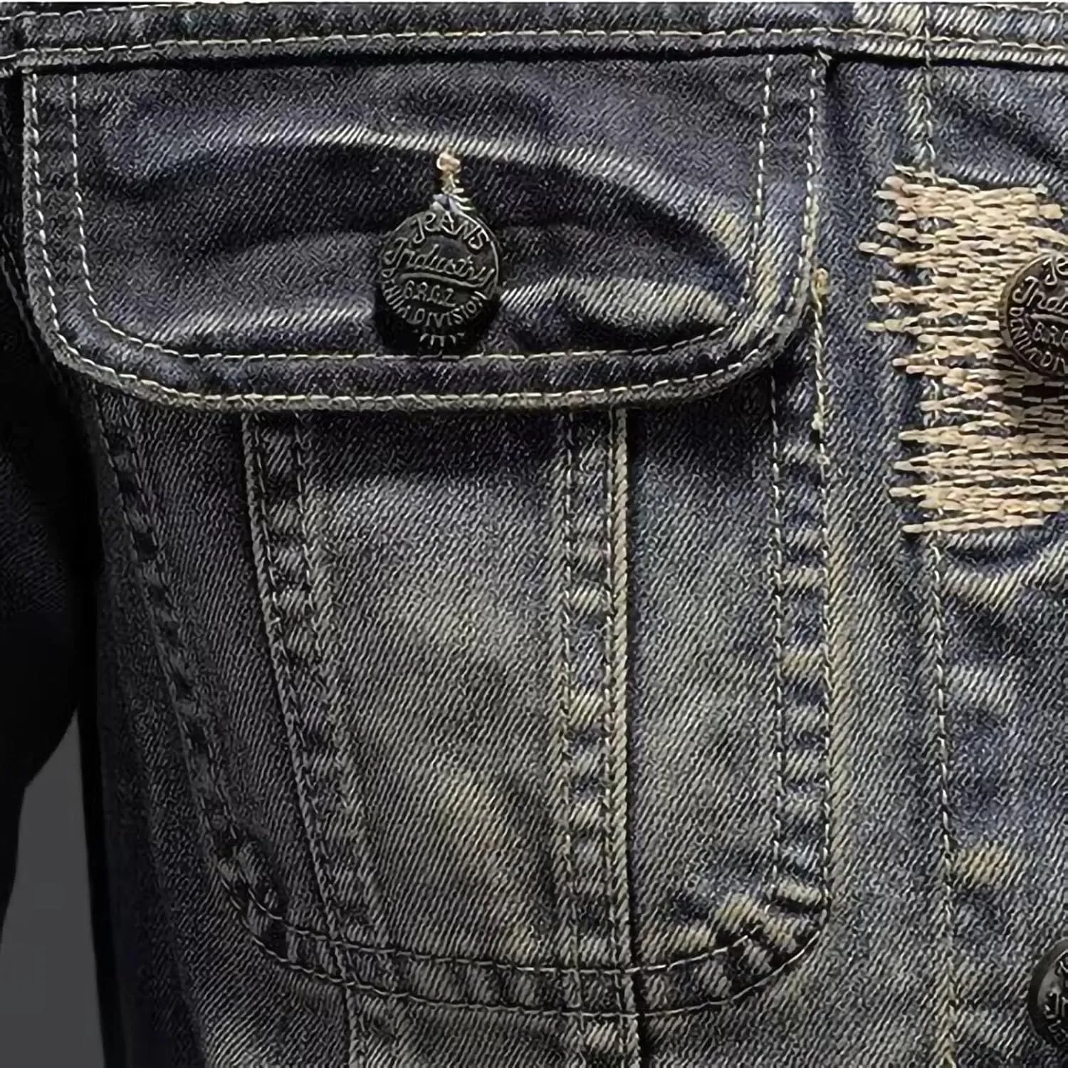 Mens Jackets Turtle Neck Denim Jackets Outerwear for Man Long Sleeve Work Western Winter Fall Jackets 2025