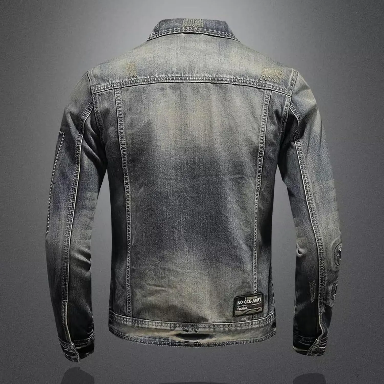 Mens Jackets Turtle Neck Denim Jackets Outerwear for Man Long Sleeve Work Western Winter Fall Jackets 2025