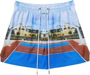 Mens Mesh Graphic Print Athletic Running Shorts Lightweight Quick-Dry Shorts for Basketball Gym Workout