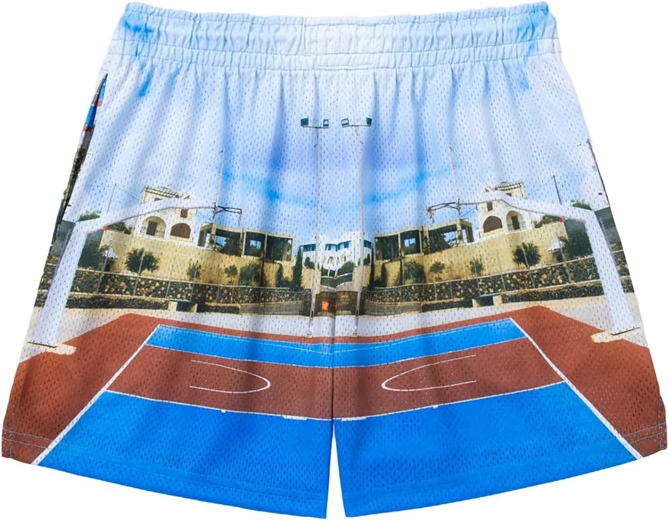Mens Mesh Graphic Print Athletic Running Shorts Lightweight Quick-Dry Shorts for Basketball Gym Workout