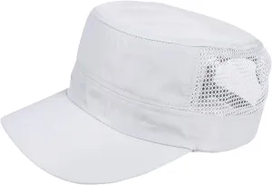 Men's Mesh Military Cadet Hat Army Flat Top Quick Dry Lightweight Adjustable Summer Cap