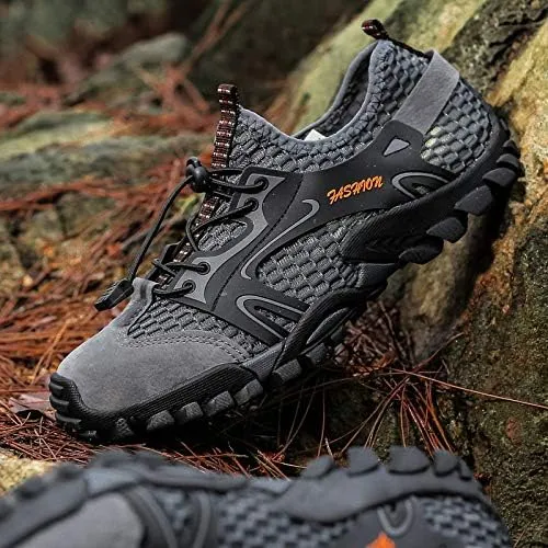 Mens Quick Dry Water Shoes, Mesh Hiking Trekking Outdoor Aqua Footwear, Camping, River Creek, Rainforest Hike,Beach
