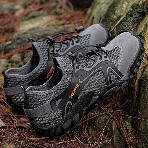 Mens Quick Dry Water Shoes, Mesh Hiking Trekking Outdoor Aqua Footwear, Camping, River Creek, Rainforest Hike,Beach
