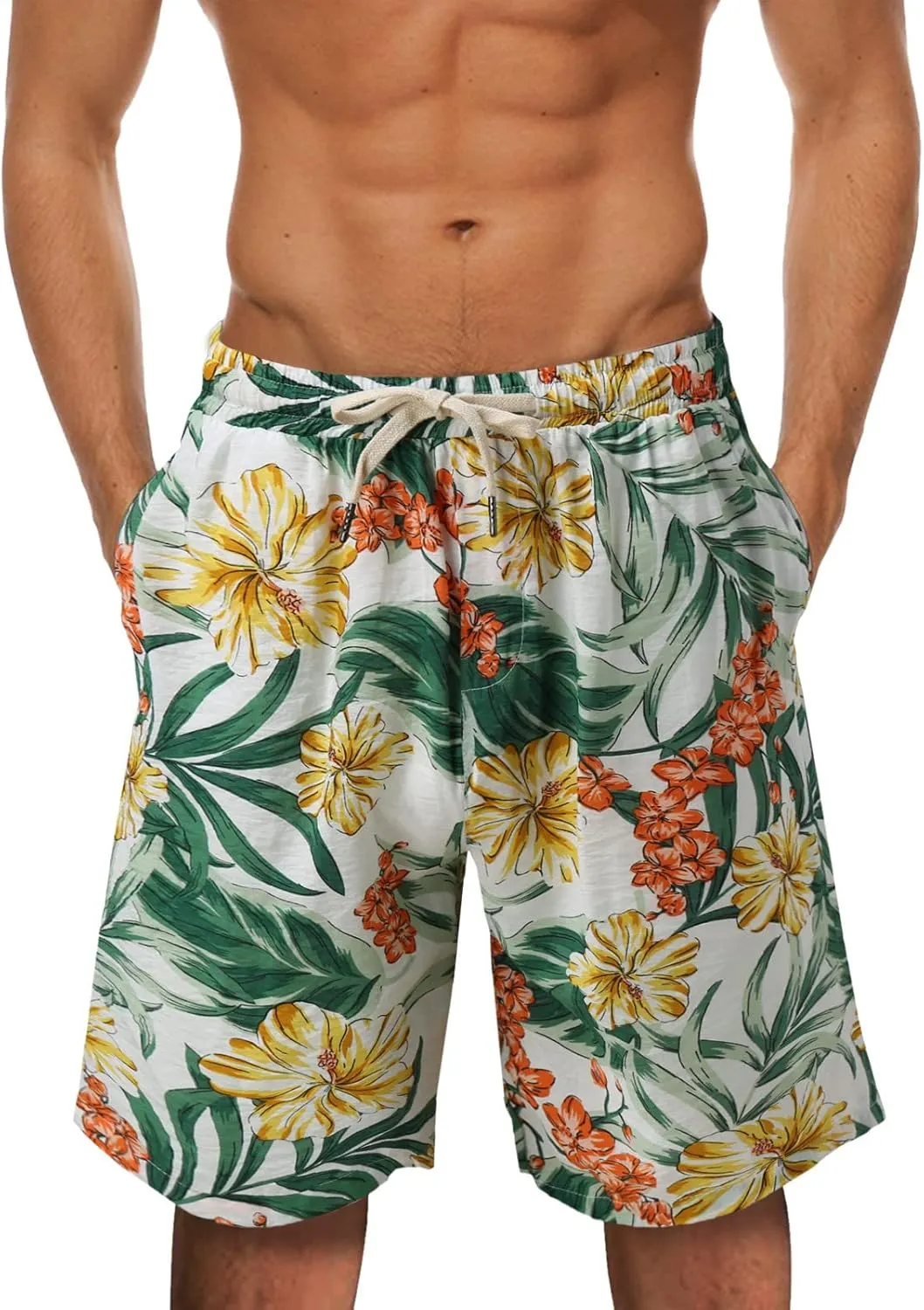 Men's Swim Trunks Quick Dry Bathing Suit Short Fashion Tether Pocket Board Short Pant Swimwear Bathing Suits Funny