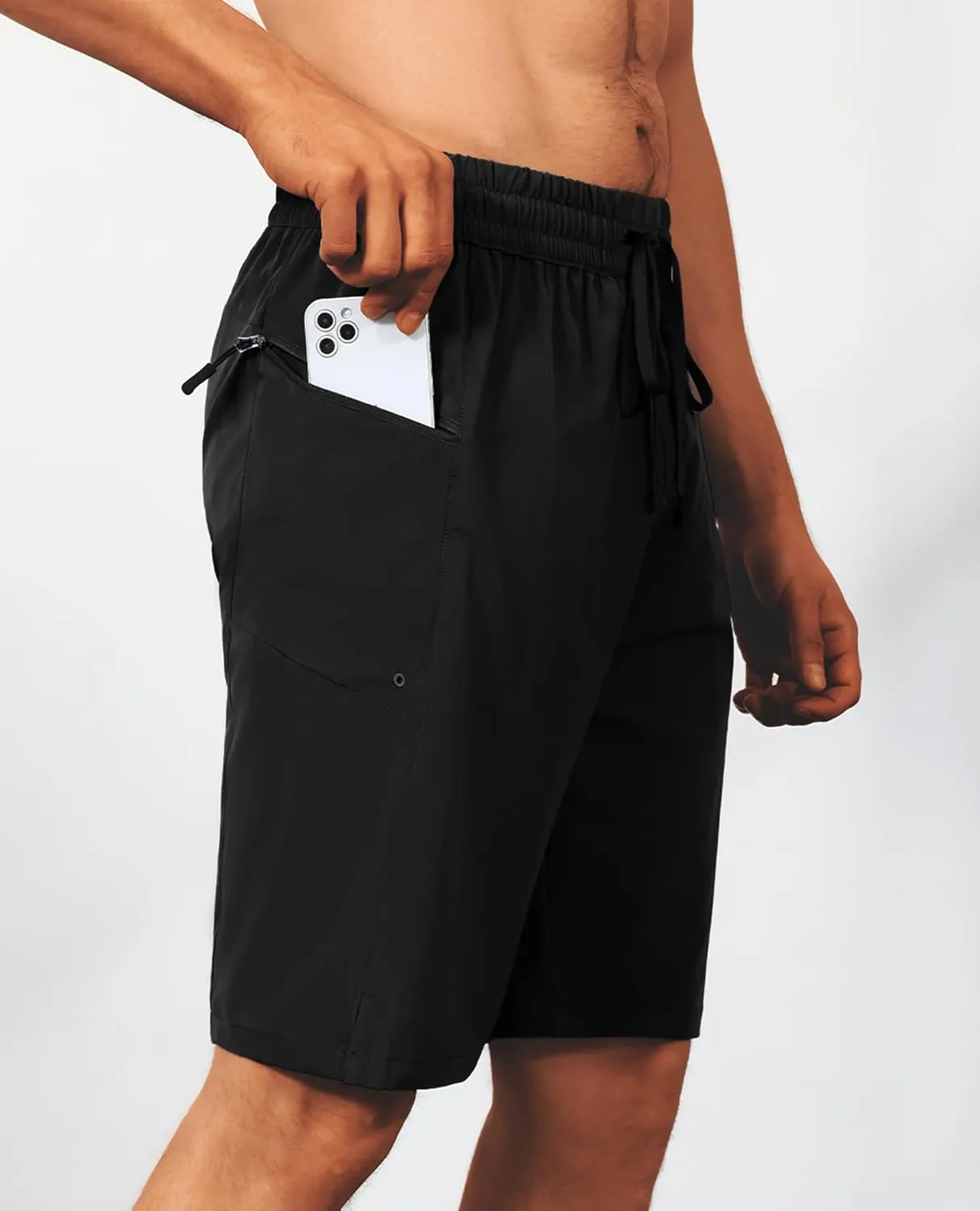 Men's Swim Trunks Quick Dry Beach Shorts with Zipper Pockets, UPF 50 , Swimming, Surfing, Outdoor - No Mesh Liner