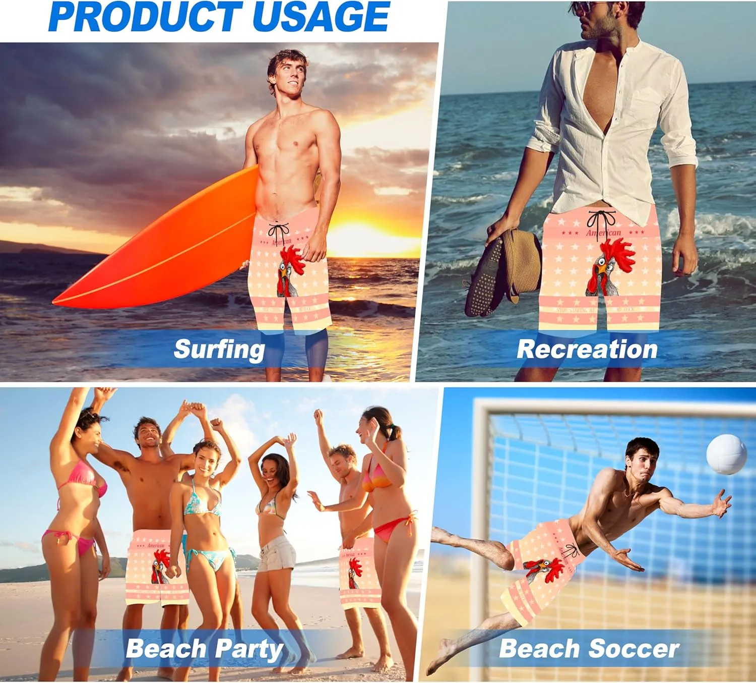 Mens Swim Trunks Quick Dry Board Shorts Bathing Suit for Men Beach Swimwear Breathable Surf Beach Shorts Swimwear