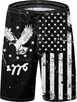 Mens Swim Trunks Quick Dry Board Shorts with Mesh Lining, Breathable Surf Beach Shorts Swimwear Bathing Suits