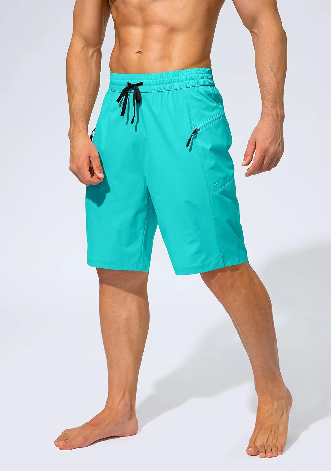 Men's Swim Trunks Quick Dry Board Shorts with Zipper Pockets Beach Shorts Bathing Suits for Men - No Mesh Liner