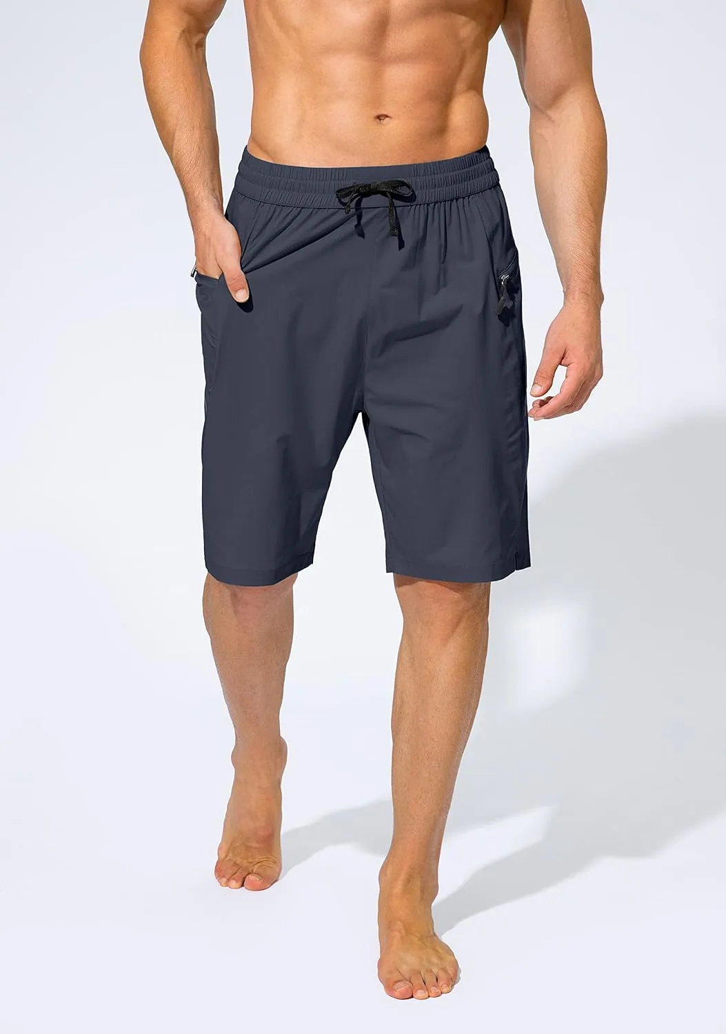 Men's Swim Trunks Quick Dry Board Shorts with Zipper Pockets Beach Shorts Bathing Suits for Men - No Mesh Liner