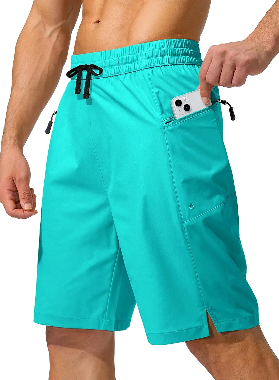 Men's Swim Trunks Quick Dry Board Shorts with Zipper Pockets Beach Shorts Bathing Suits for Men - No Mesh Liner