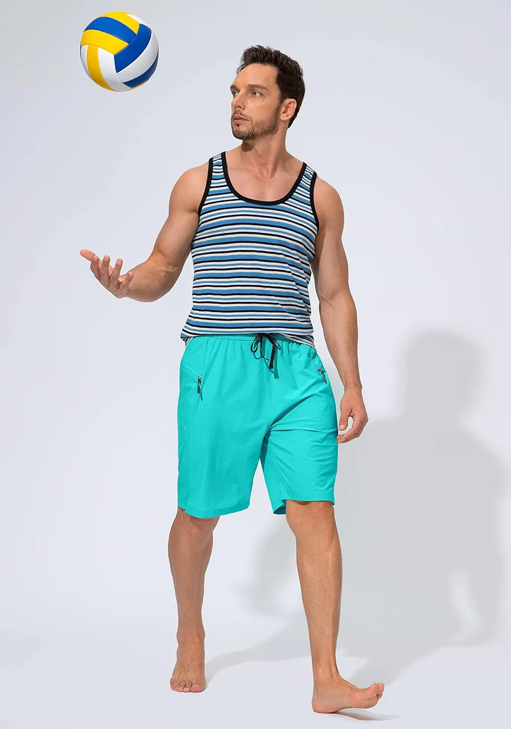 Men's Swim Trunks Quick Dry Board Shorts with Zipper Pockets Beach Shorts Bathing Suits for Men - No Mesh Liner
