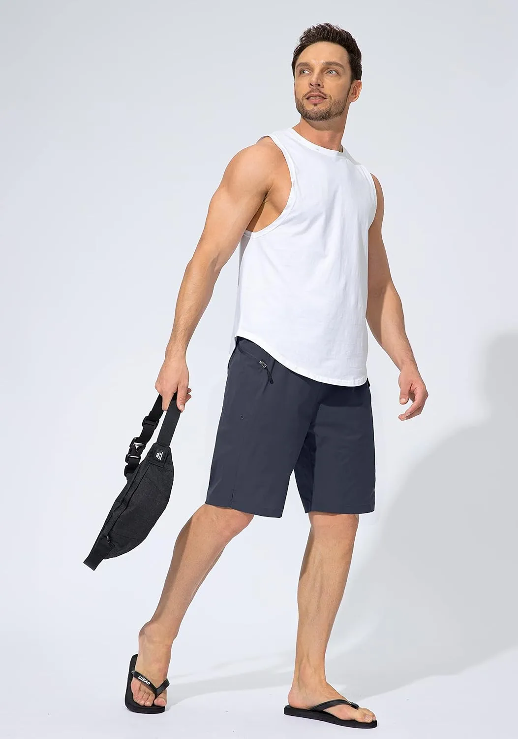 Men's Swim Trunks Quick Dry Board Shorts with Zipper Pockets Beach Shorts Bathing Suits for Men - No Mesh Liner
