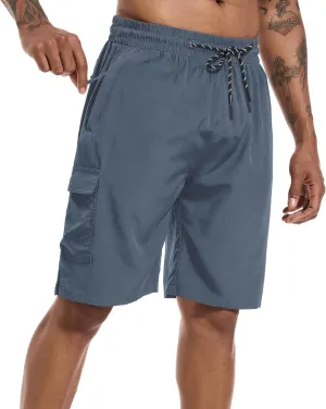 Men's Swim Trunks Quick Dry Board Shorts with Zipper Pockets Beach Shorts Bathing Suits for Men - No Mesh Liner