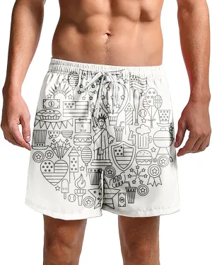 Men's Swim Trunks Summer Shorts Sports Color Solid Plus Beach Dinosaur Men's Pants Mens Swimming Trunks Mens Board