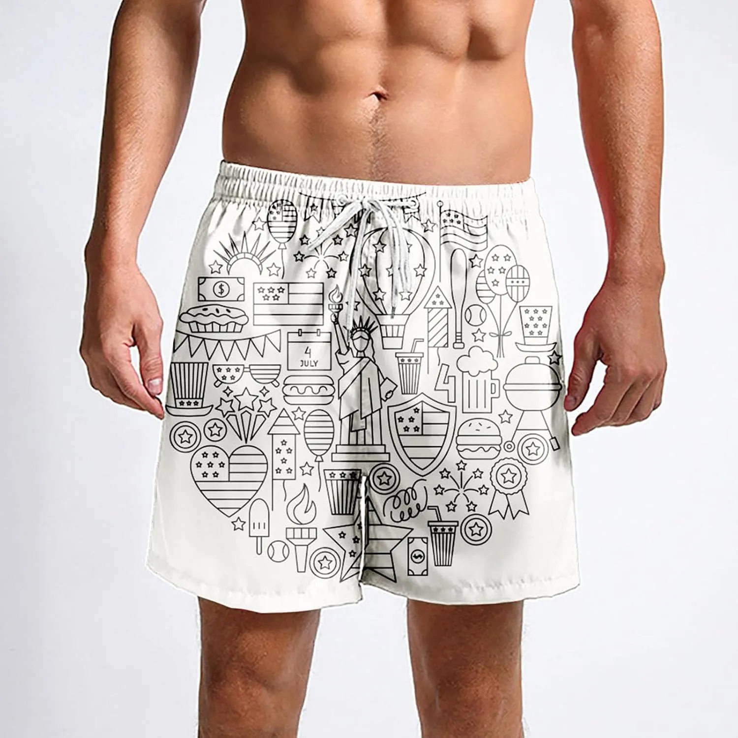 Men's Swim Trunks Summer Shorts Sports Color Solid Plus Beach Dinosaur Men's Pants Mens Swimming Trunks Mens Board