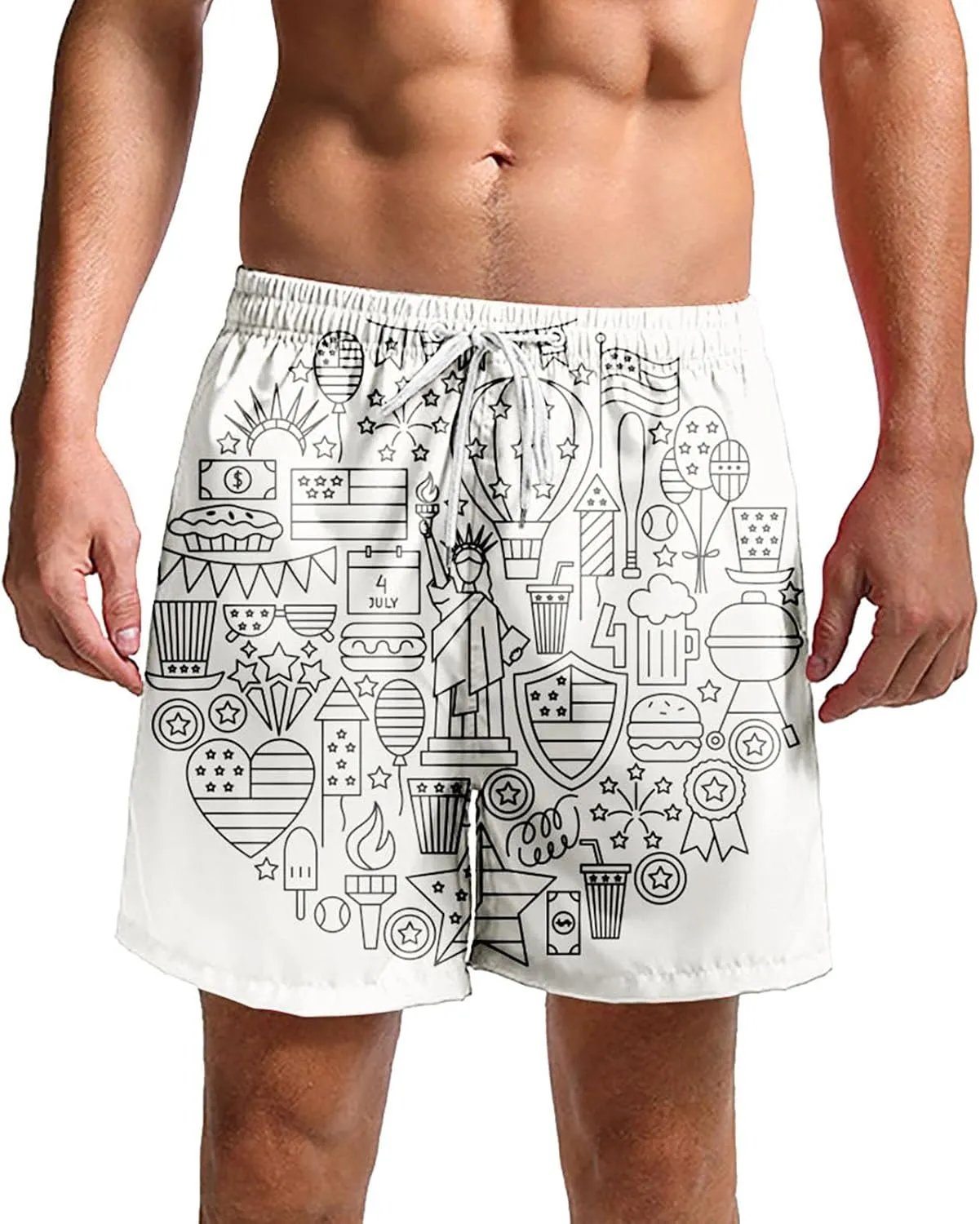 Men's Swim Trunks Summer Shorts Sports Color Solid Plus Beach Dinosaur Men's Pants Mens Swimming Trunks Mens Board