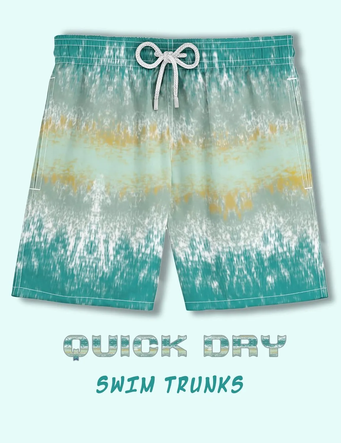 Mens Swim Trunks with Compression Liner Bathing Suits 2 Pack Quick Dry Stretch Beach Shorts 7 inch Inseam Swimwear