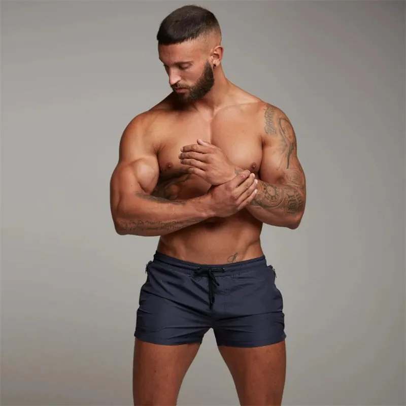 Mens Swim Trunks with Zipper Pockets Mesh Liner