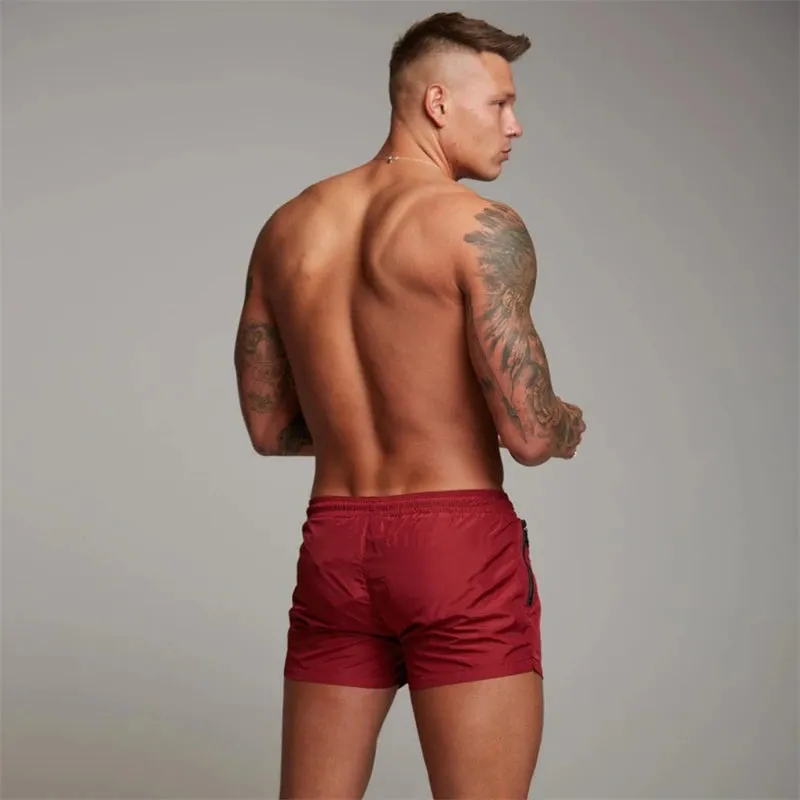 Mens Swim Trunks with Zipper Pockets Mesh Liner