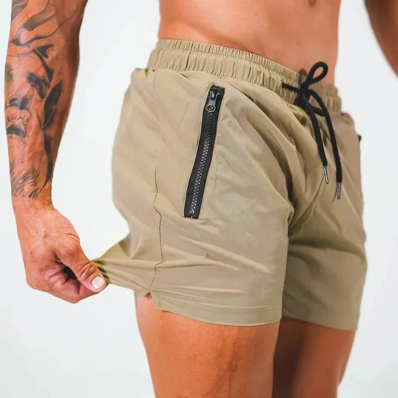 Mens Swim Trunks with Zipper Pockets Mesh Liner