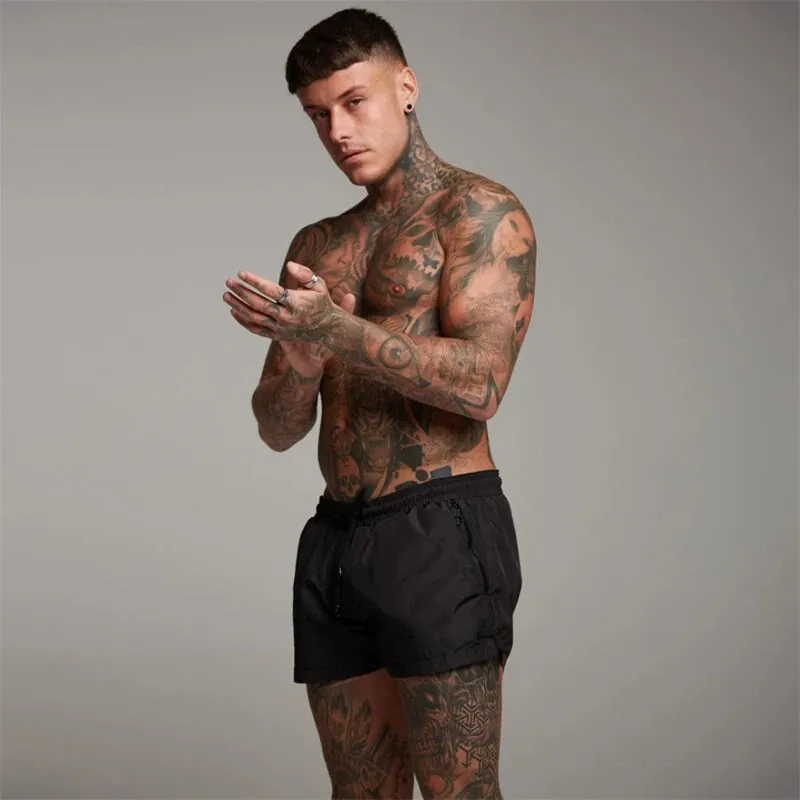 Mens Swim Trunks with Zipper Pockets Mesh Liner