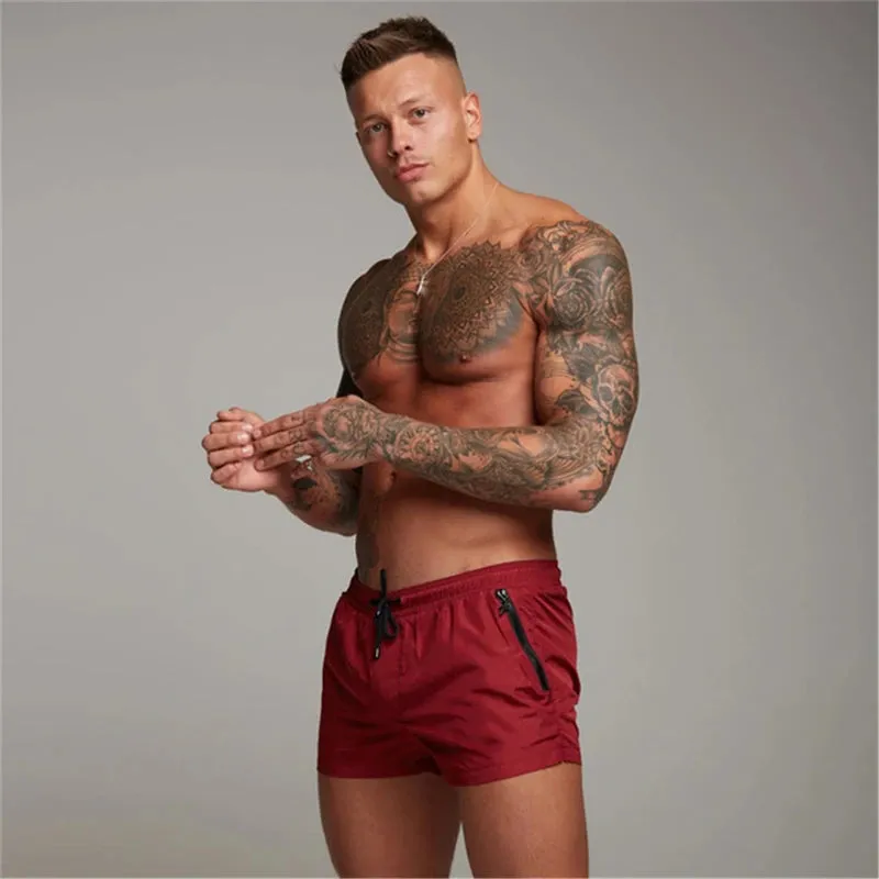 Mens Swim Trunks with Zipper Pockets Mesh Liner