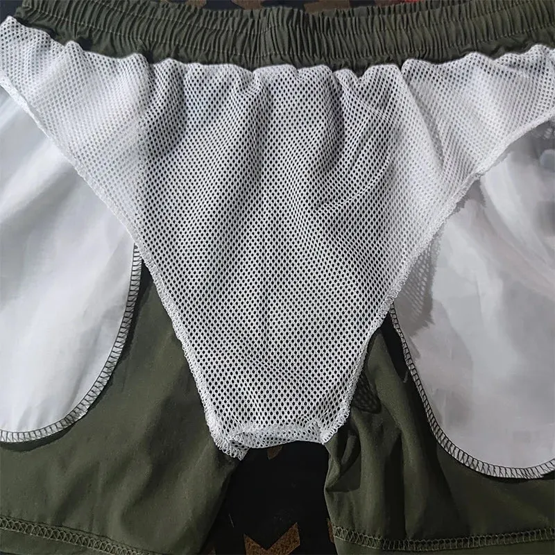 Mens Swim Trunks with Zipper Pockets Mesh Liner