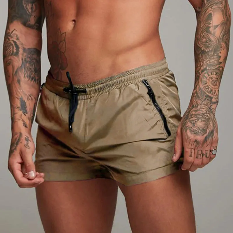 Mens Swim Trunks with Zipper Pockets Mesh Liner