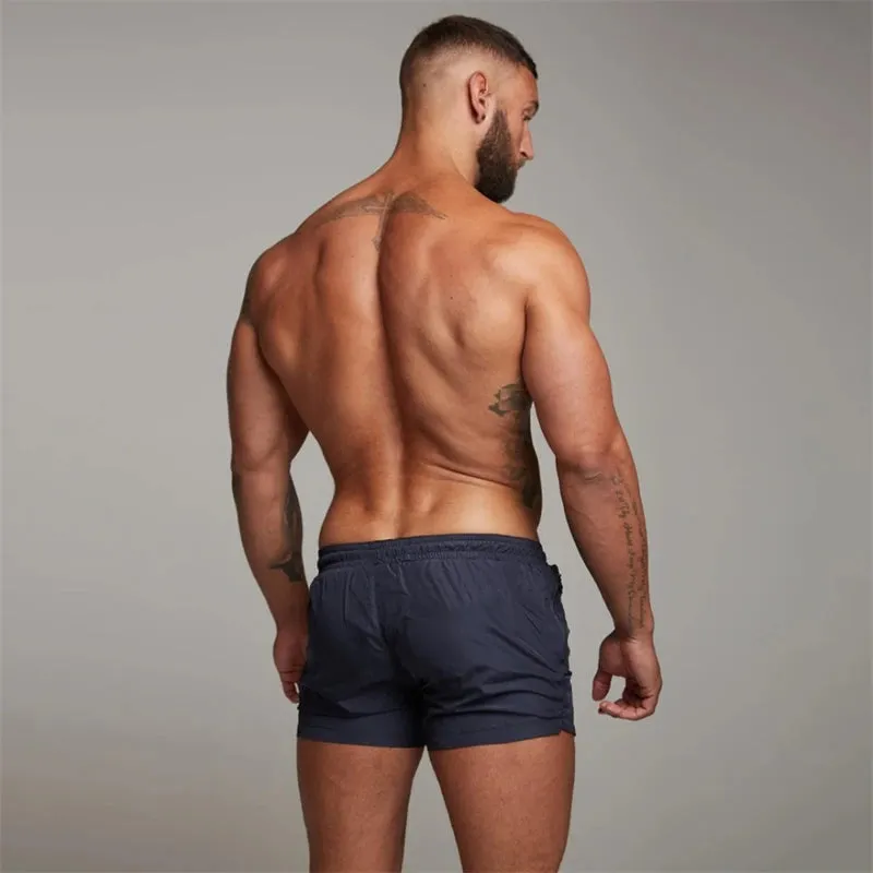 Mens Swim Trunks with Zipper Pockets Mesh Liner