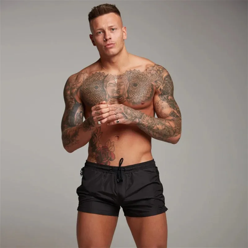 Mens Swim Trunks with Zipper Pockets Mesh Liner